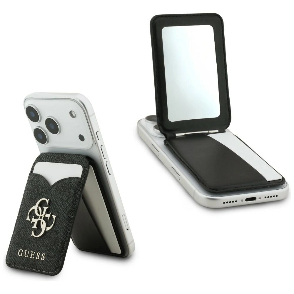 Portfel z lusterkiem Guess 4G Stand & Mirror MagSafe czarny