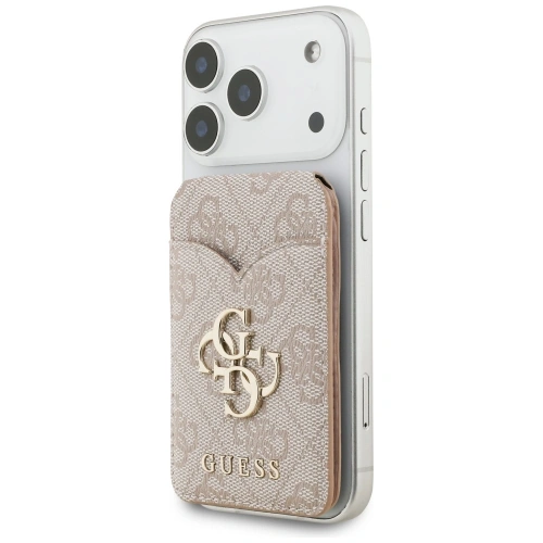 Portfel z lusterkiem Guess 4G Stand & Mirror MagSafe różowy