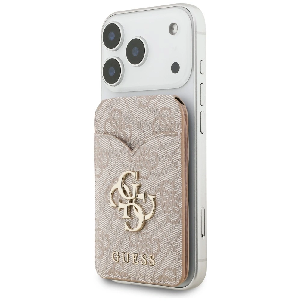 Portfel z lusterkiem Guess 4G Stand & Mirror MagSafe różowy