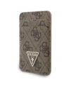 Zestaw portfel + hand strap Guess triangle MagSafe brązowy