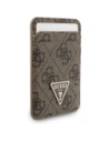 Zestaw portfel + hand strap Guess triangle MagSafe brązowy