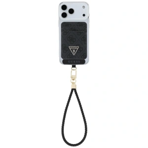 Zestaw portfel + hand strap Guess triangle MagSafe czarny