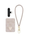 Zestaw portfel + hand strap Guess triangle MagSafe różowy