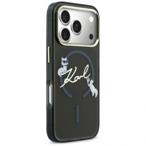 Etui Karl Lagerfeld IML Choupettes Karl Script Logo MagSafe do Apple iPhone 17 Pro czarny