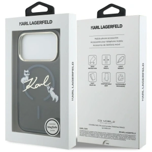 Etui Karl Lagerfeld IML Choupettes Karl Script Logo MagSafe do Apple iPhone 17 Pro czarny