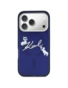 Etui Karl Lagerfeld IML Choupettes Karl Script Logo MagSafe do Apple iPhone 17 Pro niebieski