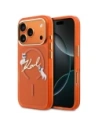 Etui Karl Lagerfeld IML Choupettes Karl Script Logo MagSafe do Apple iPhone 17 Pro pomarańczowy