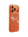 Etui Karl Lagerfeld IML Choupettes Karl Script Logo MagSafe do Apple iPhone 17 Pro pomarańczowy