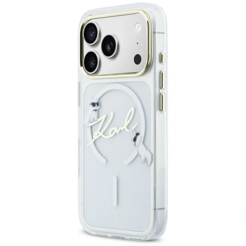 Etui Karl Lagerfeld IML Choupettes Karl Script Logo MagSafe do Apple iPhone 17 Pro przezroczysty