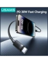 Kabel USAMS U94 30W USB-C / Lightning 1m czarny