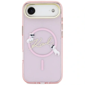 Etui Karl Lagerfeld IML Choupettes Karl Script Logo MagSafe do Apple iPhone Air różowy