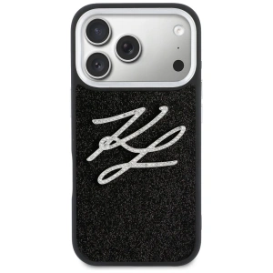 Etui Karl Lagerfeld IML Glitter KL Diamond Logo do Apple iPhone 17 Pro czarny