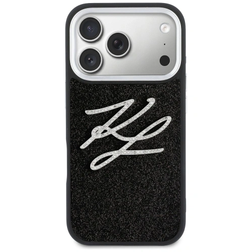 Etui Karl Lagerfeld IML Glitter KL Diamond Logo do Apple iPhone 17 Pro czarny