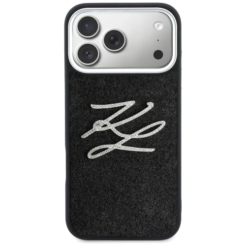 Etui Karl Lagerfeld IML Glitter KL Diamond Logo do Apple iPhone 17 Pro Max czarny