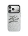 Etui Karl Lagerfeld IML Glitter KL Diamond Logo do Apple iPhone 17 Pro srebrny
