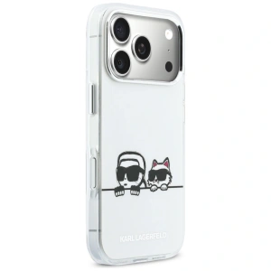 Etui Karl Lagerfeld IML Karl & Choupette Peekaboo Logo MagSafe do Apple iPhone 17 Pro biały