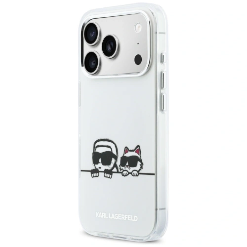 Etui Karl Lagerfeld IML Karl & Choupette Peekaboo Logo MagSafe do Apple iPhone 17 Pro Max biały