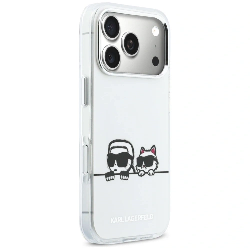 Etui Karl Lagerfeld IML Karl & Choupette Peekaboo Logo MagSafe do Apple iPhone 17 Pro Max biały