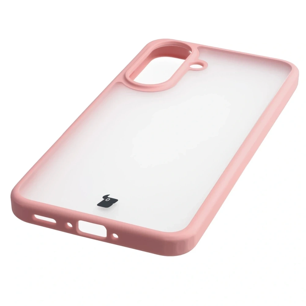 Etui Bizon Case Angelo do Samsung Galaxy A37 5G / A36 5G półprzezroczyste z jasnoróżową ramką