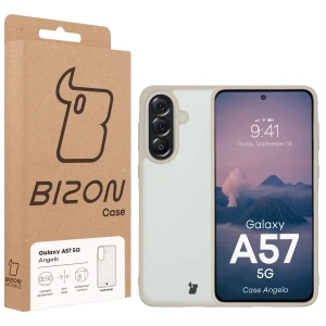 Etui Bizon Case Angelo do Samsung Galaxy A57 5G półprzezroczyste z beżową ramką