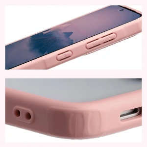 Etui Bizon Case Angelo do Samsung Galaxy A57 5G półprzezroczyste z jasnoróżową ramką