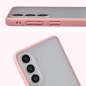 Etui Bizon Case Angelo do Samsung Galaxy S26+ Plus półprzezroczyste z jasnoróżową ramką