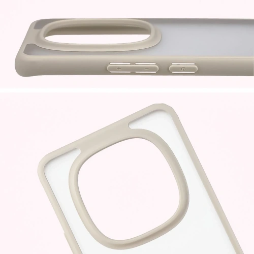 Etui Bizon Case Angelo do Xiaomi Redmi Note 15 / POCO M8 5G półprzezroczyste z beżową ramką
