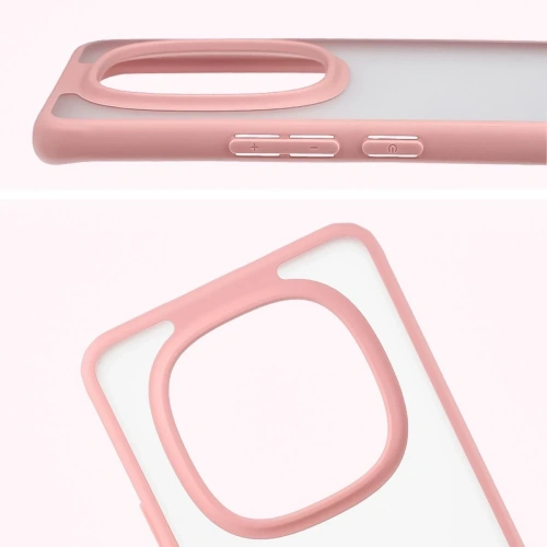 Etui Bizon Case Angelo do Xiaomi Redmi Note 15 / POCO M8 5G półprzezroczyste z jasnoróżową ramką