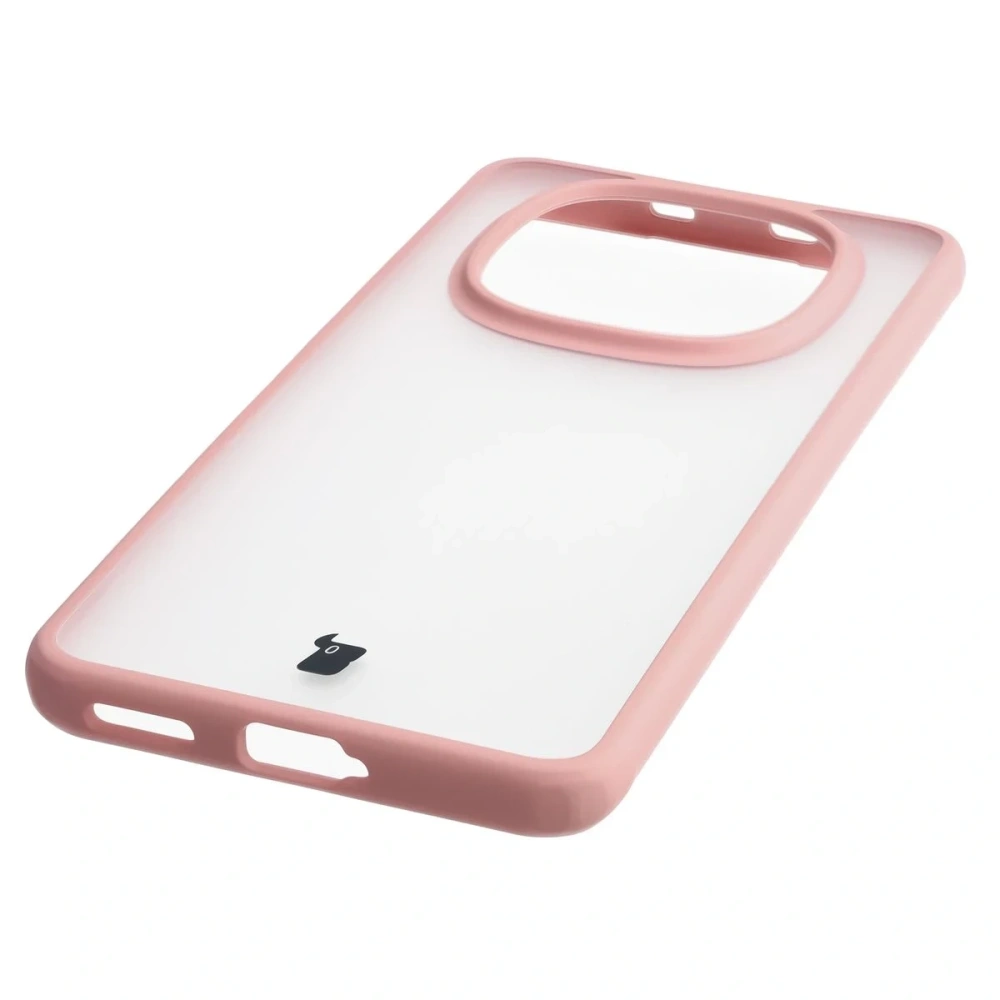 Etui Bizon Case Angelo do Xiaomi Redmi Note 15 / POCO M8 5G półprzezroczyste z jasnoróżową ramką