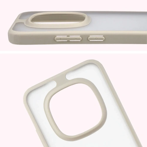 Etui Bizon Case Angelo do Xiaomi Redmi Note 15 Pro 5G półprzezroczyste z beżową ramką