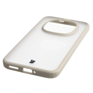 Etui Bizon Case Angelo do Xiaomi Redmi Note 15 Pro+ Plus 5G / POCO M8 Pro 5G półprzezroczyste z beżową ramką