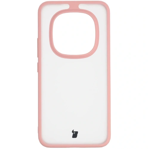 Etui Bizon Case Angelo do Xiaomi Redmi Note 15 Pro+ Plus 5G / POCO M8 Pro 5G półprzezroczyste z jasnoróżową ramką