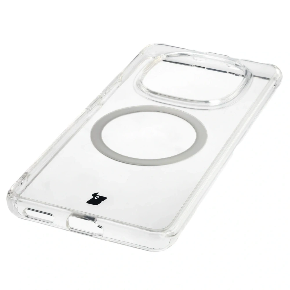 Etui z pierścieniem magnetycznym Bizon Case CrystalO do Xiaomi Redmi Note 15 / POCO M8 5G przezroczyste