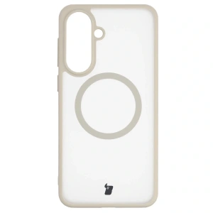 Etui z pierścieniem magnetycznym Bizon Case MatteO do Samsung Galaxy A37 5G / A36 5G przydymione-beżowe