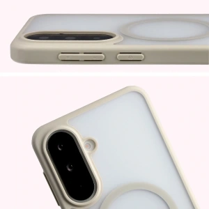 Etui z pierścieniem magnetycznym Bizon Case MatteO do Samsung Galaxy A37 5G / A36 5G przydymione-beżowe