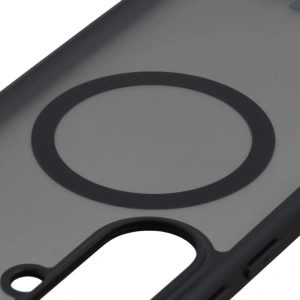 Etui z pierścieniem magnetycznym Bizon Case MatteO do Samsung Galaxy A37 5G / A36 5G przydymione-czarne