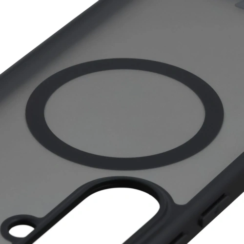 Etui z pierścieniem magnetycznym Bizon Case MatteO do Samsung Galaxy A37 5G / A36 5G przydymione-czarne