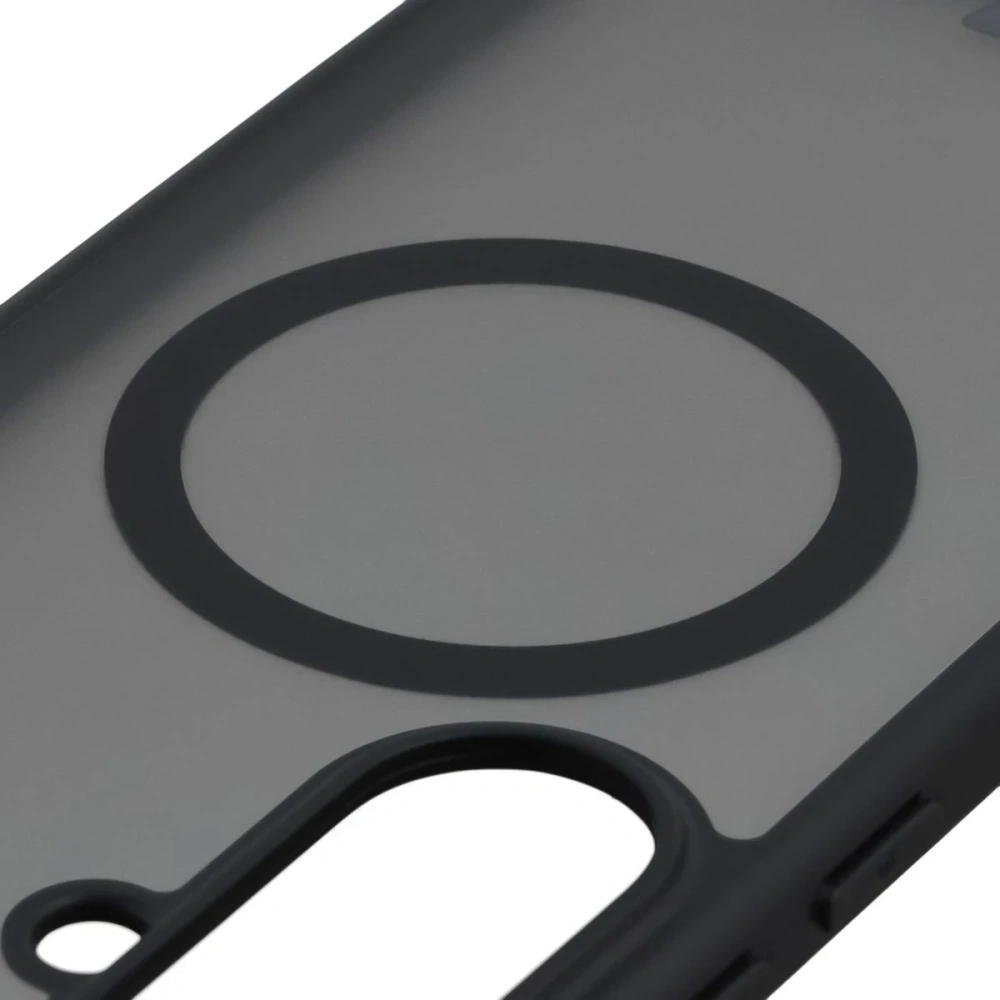 Etui z pierścieniem magnetycznym Bizon Case MatteO do Samsung Galaxy A37 5G / A36 5G przydymione-czarne