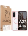Etui z pierścieniem magnetycznym Bizon Case MatteO do Samsung Galaxy A37 5G / A36 5G przydymione-jasnoróżowe