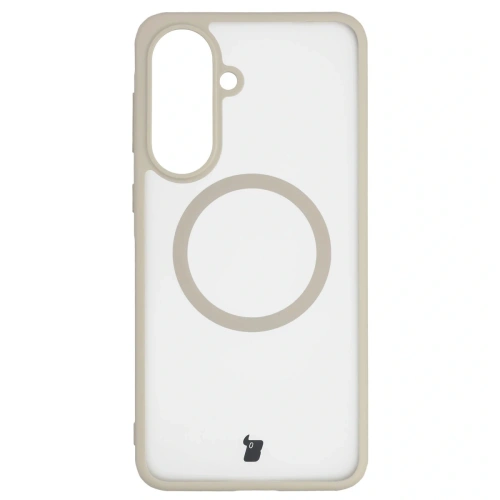 Etui z pierścieniem magnetycznym Bizon Case MatteO do Samsung Galaxy A57 5G przydymione-beżowe
