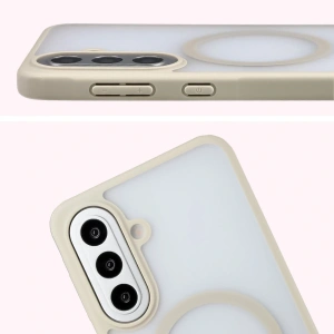 Etui z pierścieniem magnetycznym Bizon Case MatteO do Samsung Galaxy A57 5G przydymione-beżowe