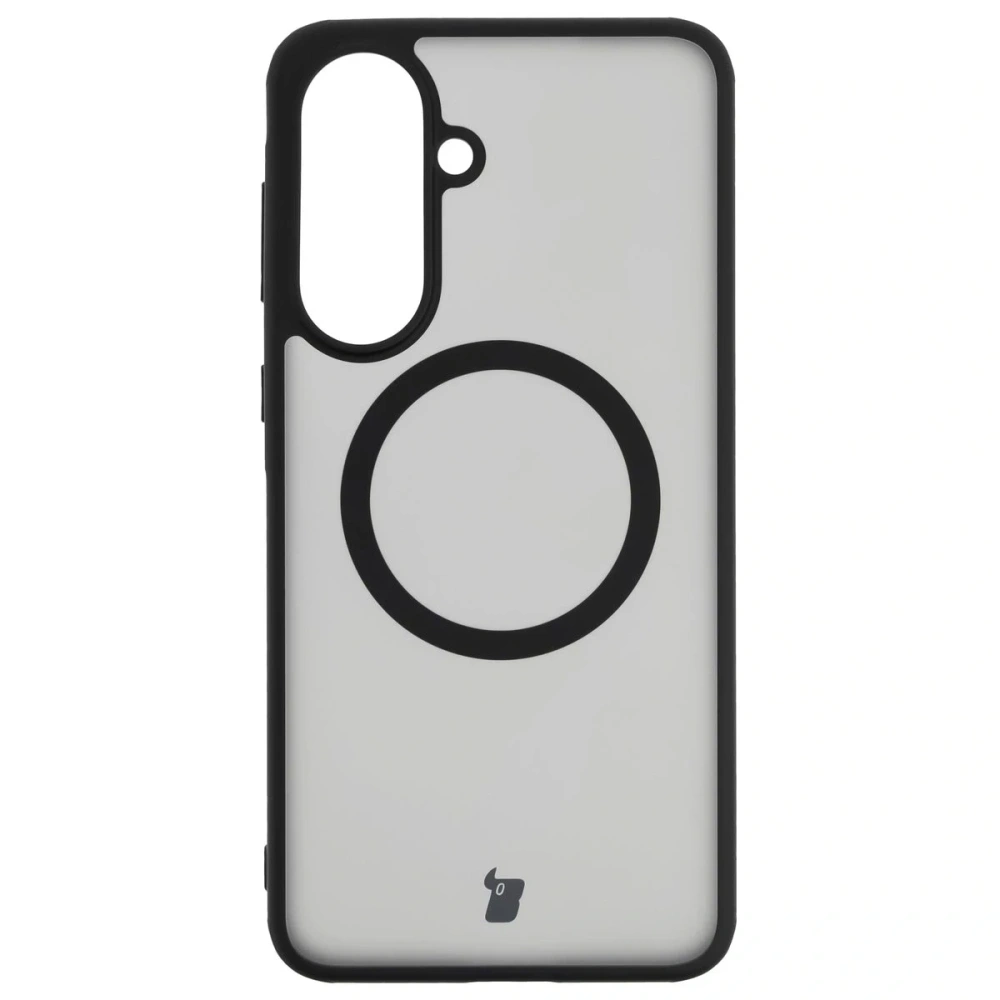 Etui z pierścieniem magnetycznym Bizon Case MatteO do Samsung Galaxy A57 5G przydymione-czarne