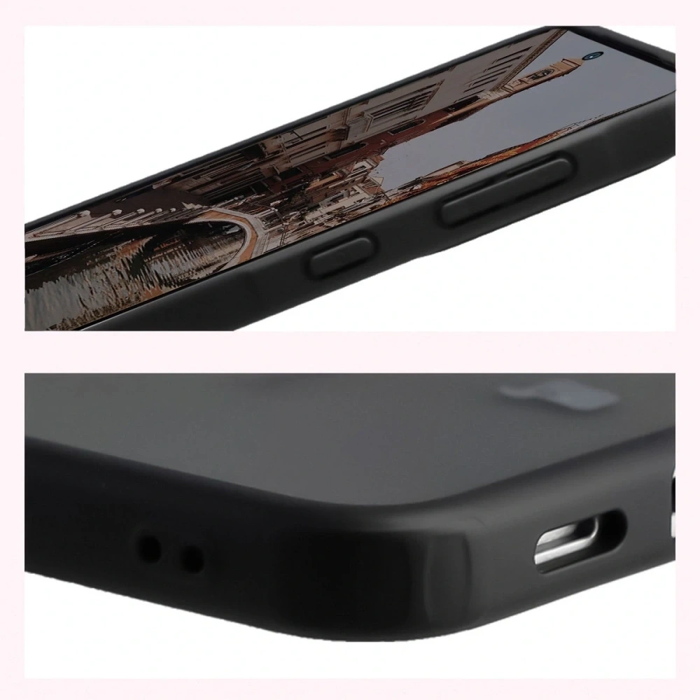 Etui z pierścieniem magnetycznym Bizon Case MatteO do Samsung Galaxy A57 5G przydymione-czarne