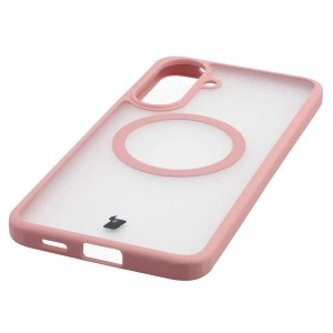 Etui z pierścieniem magnetycznym Bizon Case MatteO do Samsung Galaxy A57 5G przydymione-jasnoróżowe
