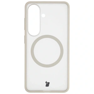 Etui z pierścieniem magnetycznym Bizon Case MatteO do Samsung Galaxy S26 przydymione-beżowe