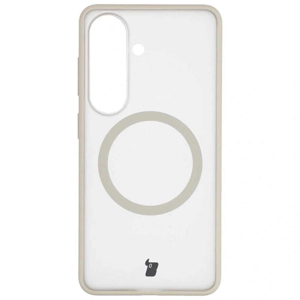 Etui z pierścieniem magnetycznym Bizon Case MatteO do Samsung Galaxy S26 przydymione-beżowe