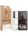 Etui z pierścieniem magnetycznym Bizon Case MatteO do Samsung Galaxy S26 przydymione-beżowe