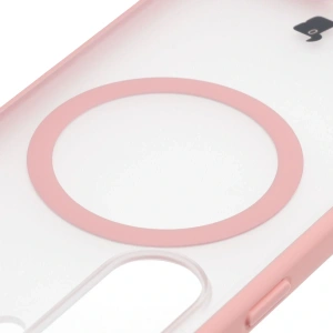 Etui z pierścieniem magnetycznym Bizon Case MatteO do Samsung Galaxy S26 przydymione-jasnoróżowe