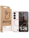 Etui z pierścieniem magnetycznym Bizon Case MatteO do Samsung Galaxy S26 przydymione-jasnoróżowe