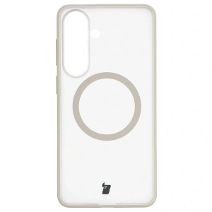 Etui z pierścieniem magnetycznym Bizon Case MatteO do Samsung Galaxy S26+ Plus przydymione-beżowe